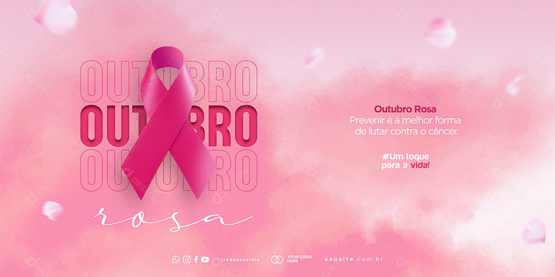 Outubro Rosa Um Toque Para A Vida Social Media PSD Editável