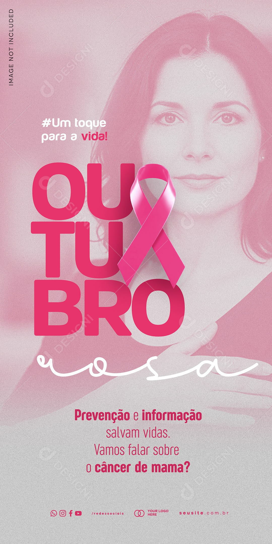 Outubro Rosa Um Toque Para A Vida Social Media PSD Editável