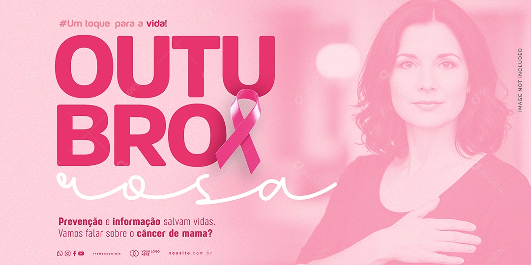 Outubro Rosa Um Toque Para A Vida Social Media PSD Editável