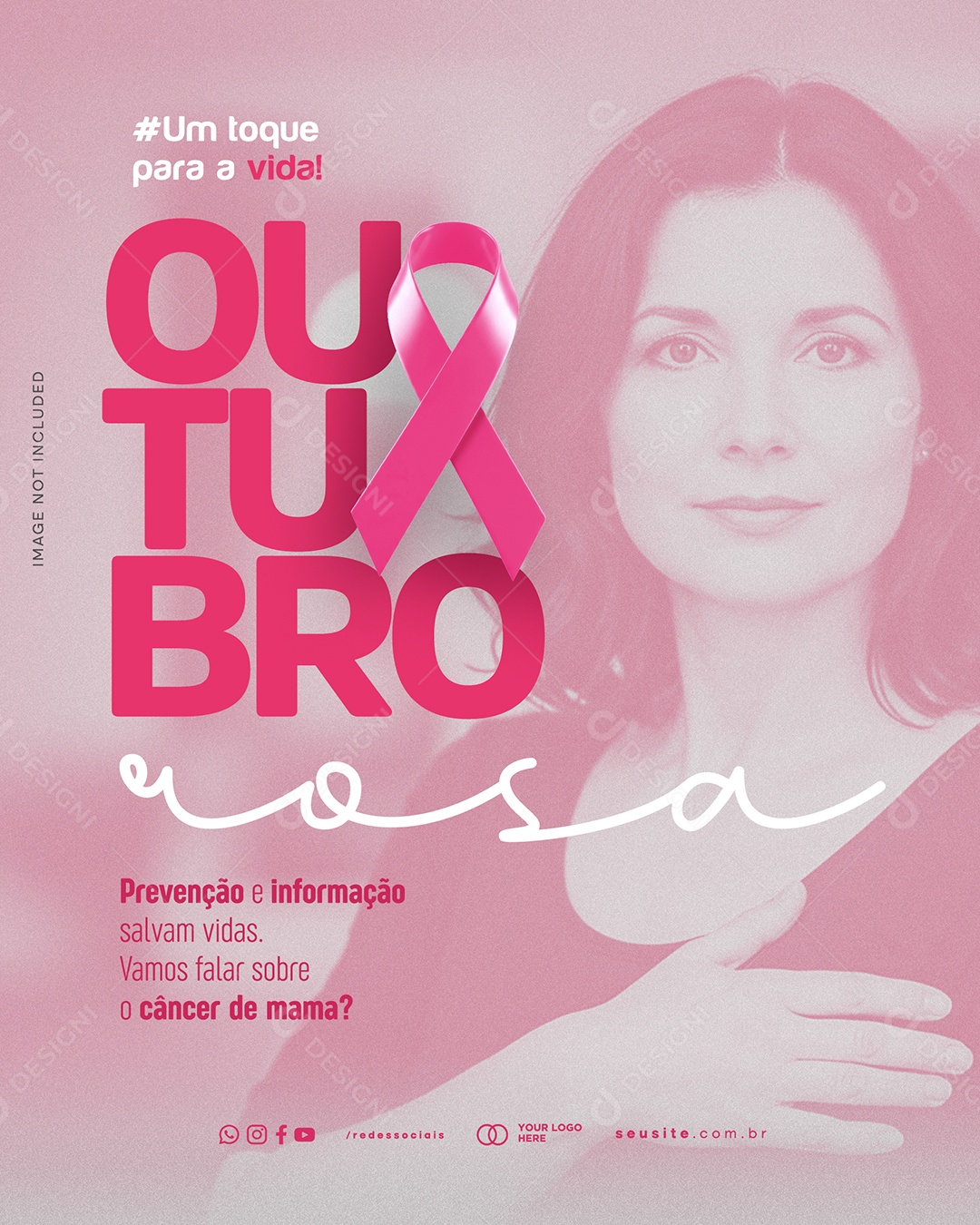 Outubro Rosa Um Toque Para A Vida Social Media PSD Editável