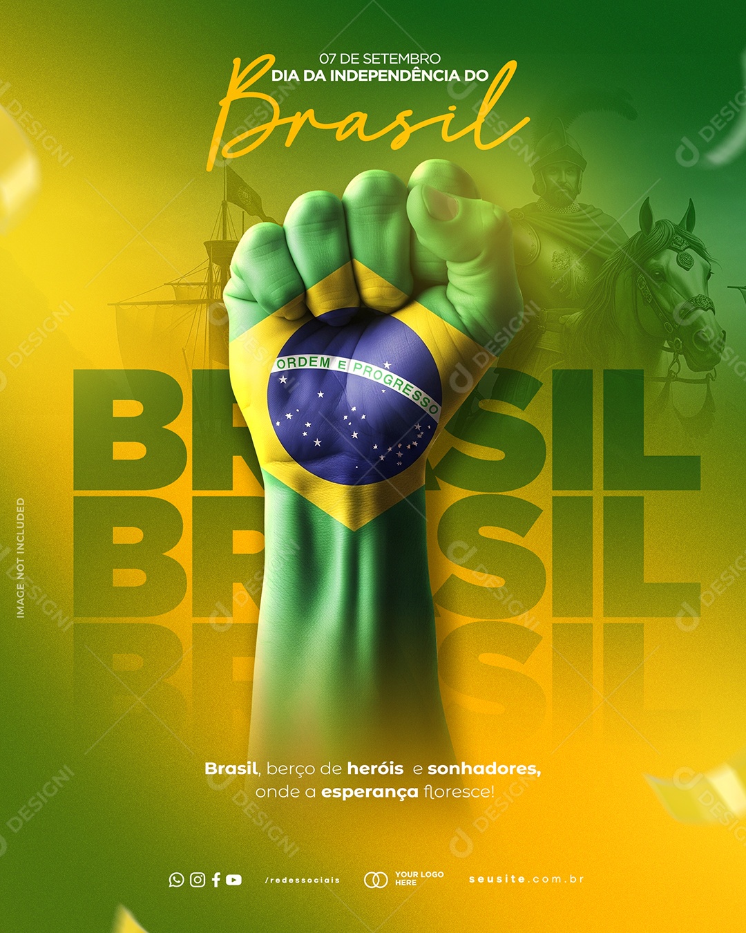 Dia da Independência do Brasil 7 de Setembro Social Media PSD Editável