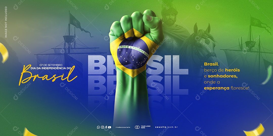 Dia da Independência do Brasil 7 de Setembro Social Media PSD Editável