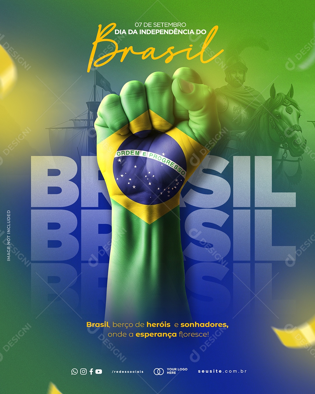 Dia da Independência do Brasil 7 de Setembro Social Media PSD Editável