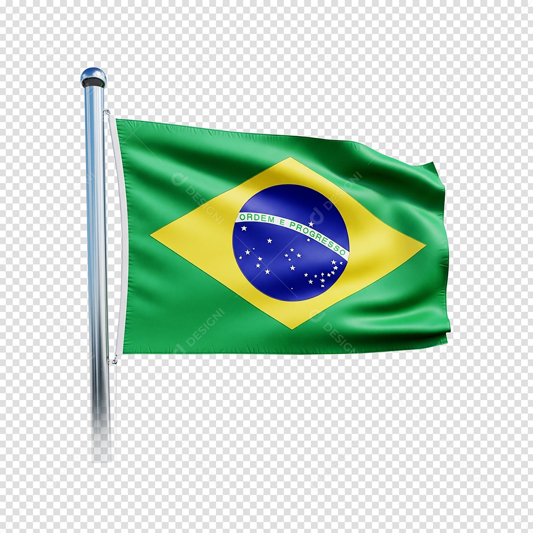 Elemento 3D Bandeira do Brasil Para Composição PSD