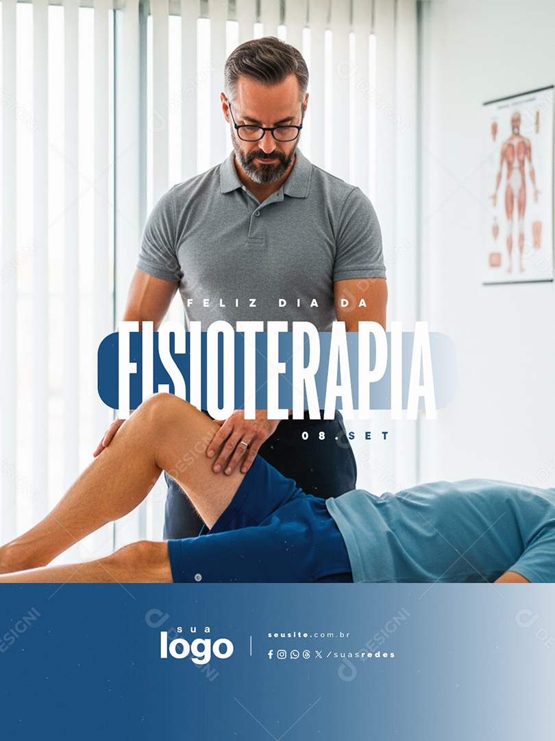 Feliz Dia da Fisioterapia 08 de Setembro Social Media PSD Editável