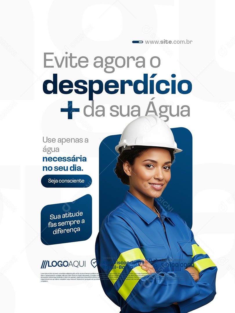 Concessionária de Água Evite Agora o Desperdício da Sua Água Social Media PSD Editável