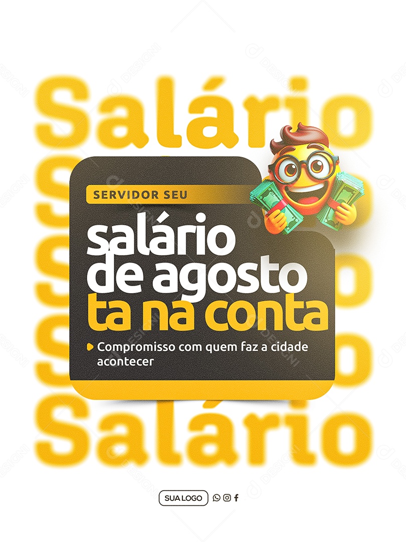 O Salario já está Disponível Social Media PSD Editável