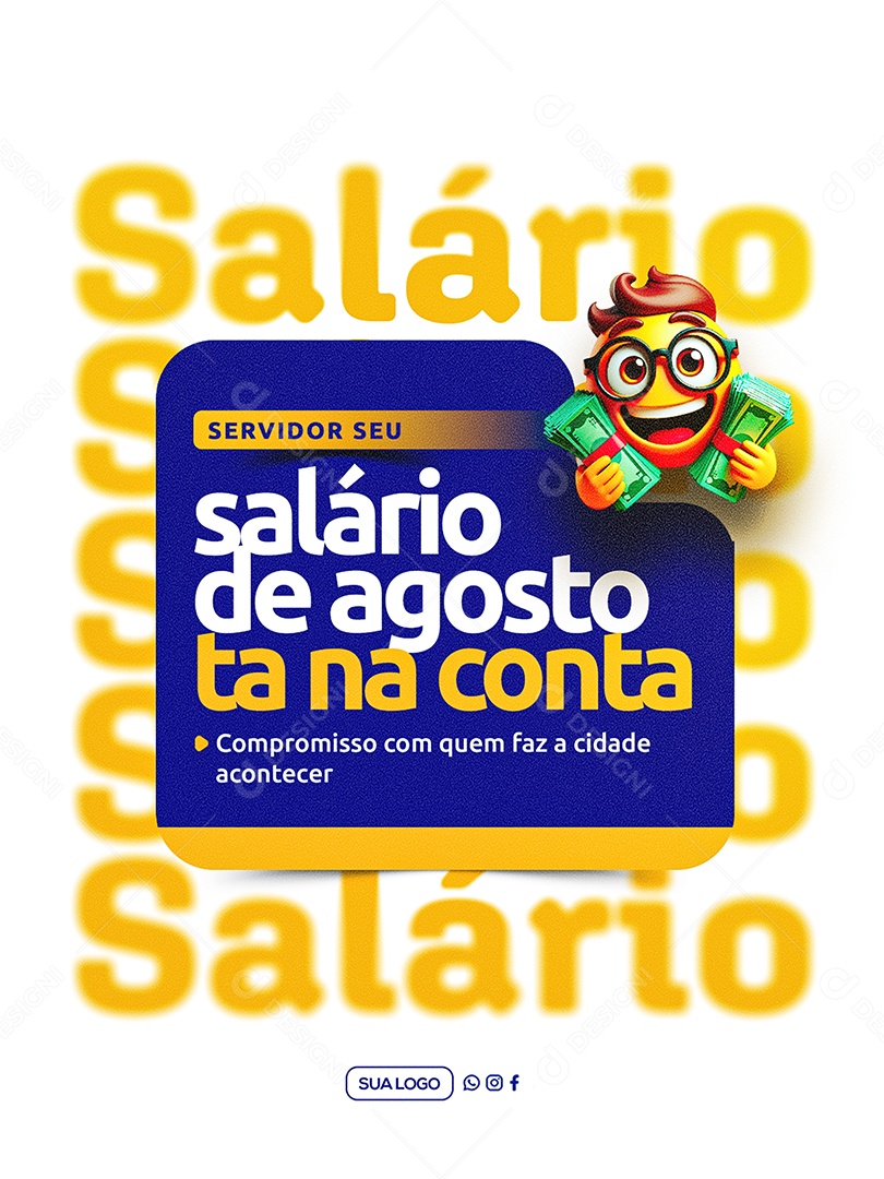 O Salario já está Disponível Social Media PSD Editável