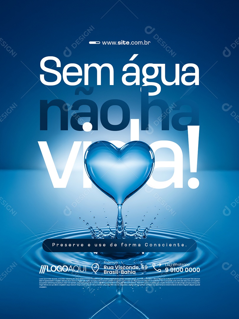 Concessionária de Água Sem Água Não Há Vida Social Media PSD Editável