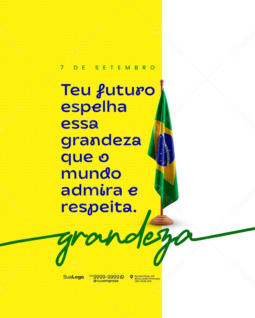 Dia da Independência do Brasil 07 de Setembro Social Media PSD Editável