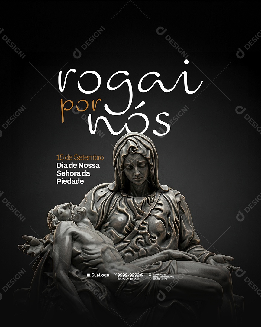 Dia de Nossa Senhora da Piedade 15 de Setembro Social Media PSD Editavel