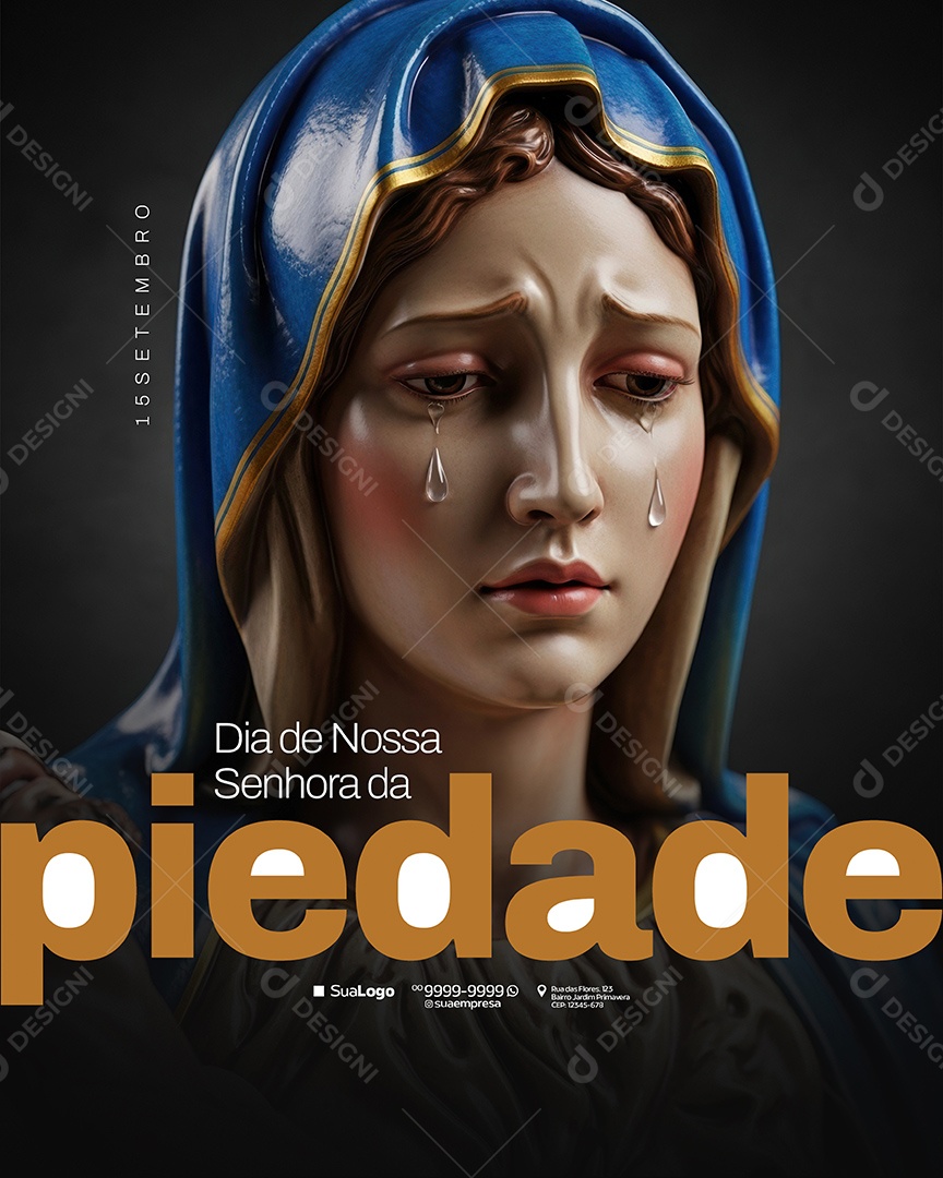 Dia de Nossa Senhora da Piedade 15 de Setembro Social Media PSD Editavel