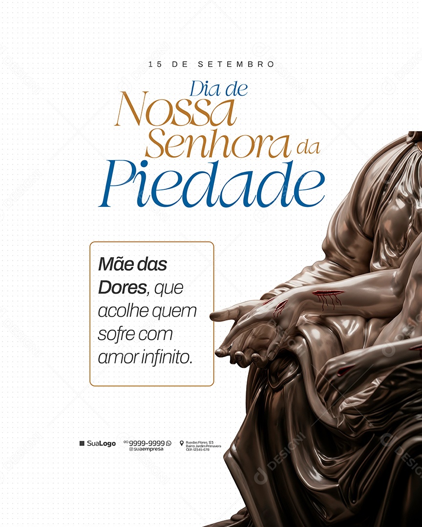 Dia de Nossa Senhora da Piedade 15 de Setembro Social Media PSD Editavel