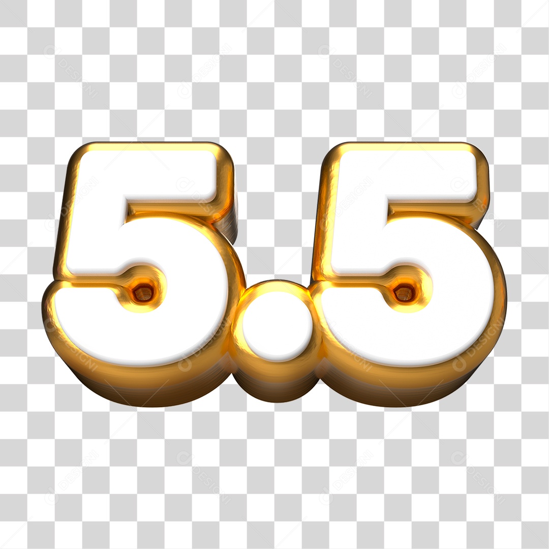 Elemento 3D Promoção Data 5.5 para Composição PNG Transparente