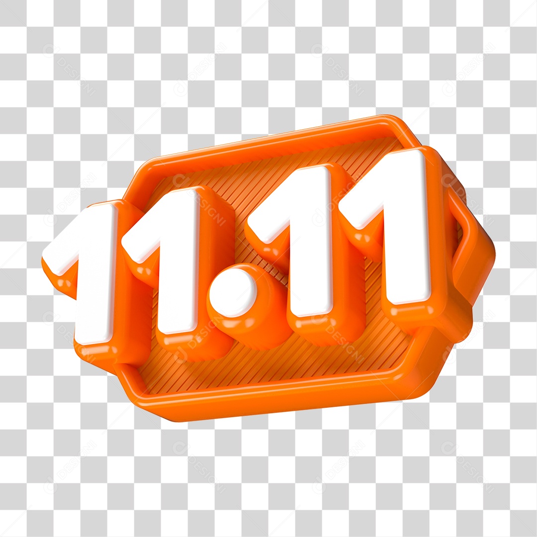 Elemento 3D Promoção Data 11.11 para Composição PNG Transparente