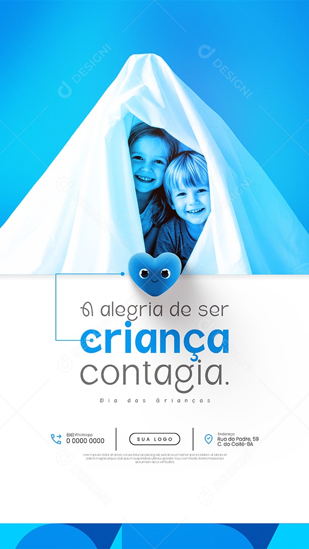 Story Dia das Crianças 12 de Outubro A Alegria de Ser Criança Contagia Social Media PSD Editávelv