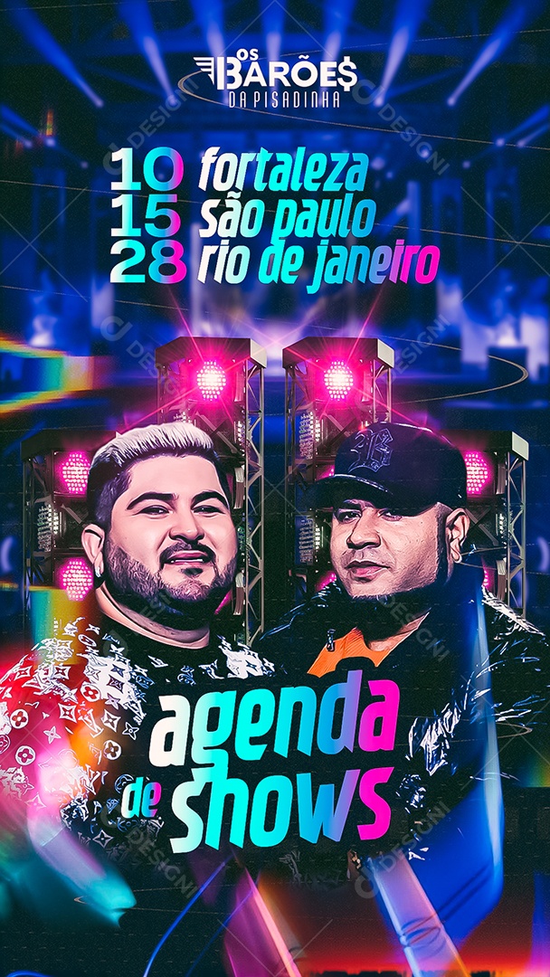 Story Flyer Agenda de Shows Os Barões Social Media PSD Editável