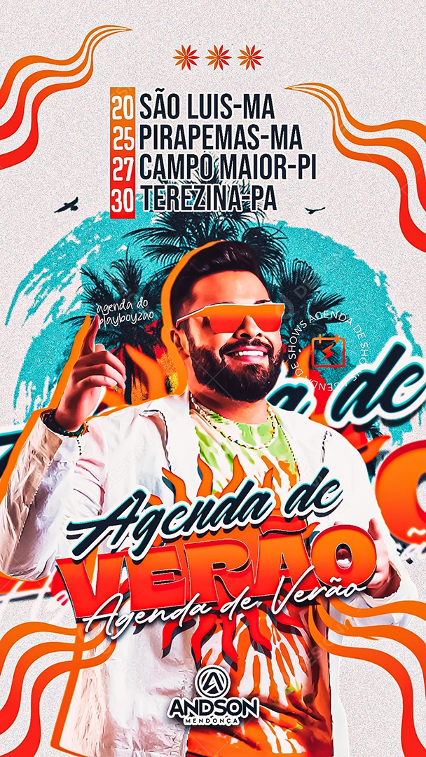 Story Flyer Agenda de Verão Social Media PSD Editável