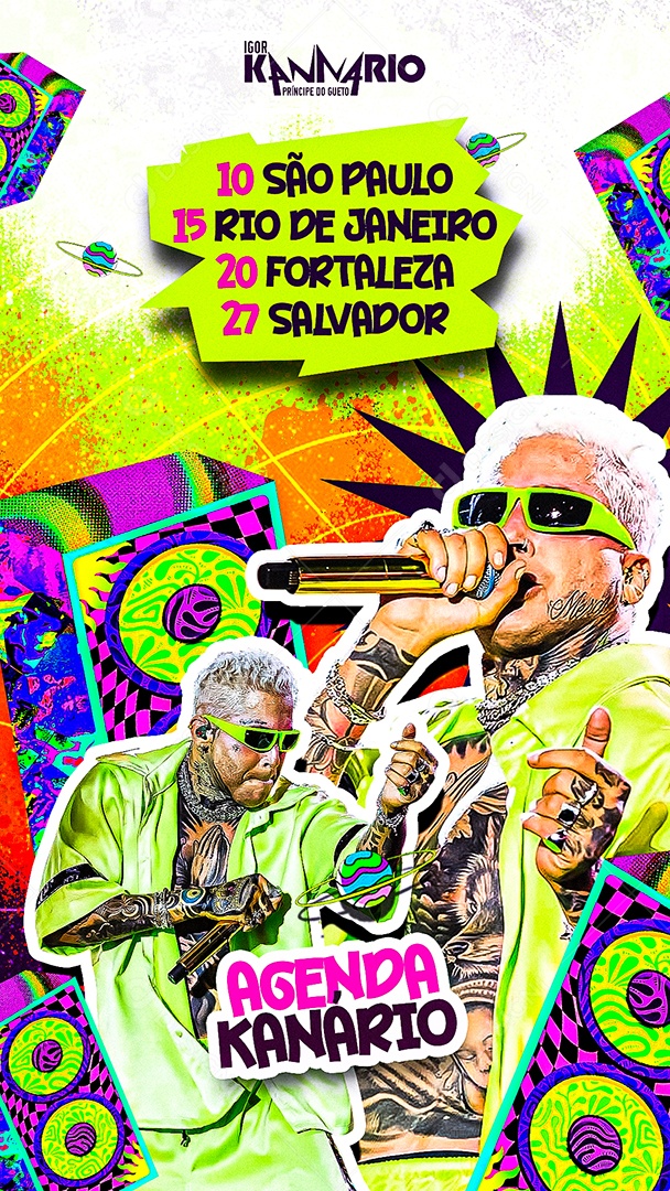 Story Flyer Agenda Kanário Social Media PSD Editável