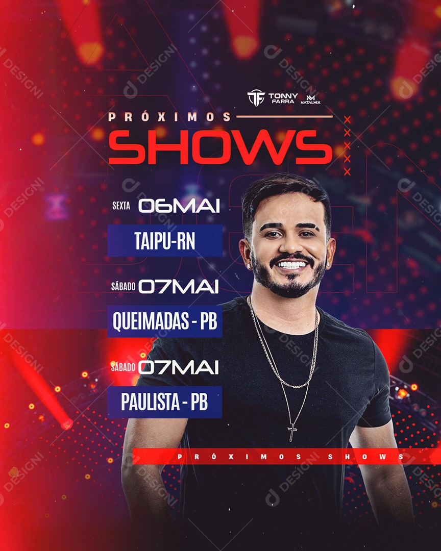 Story Flyer Próximos Shows Social Media PSD Editável