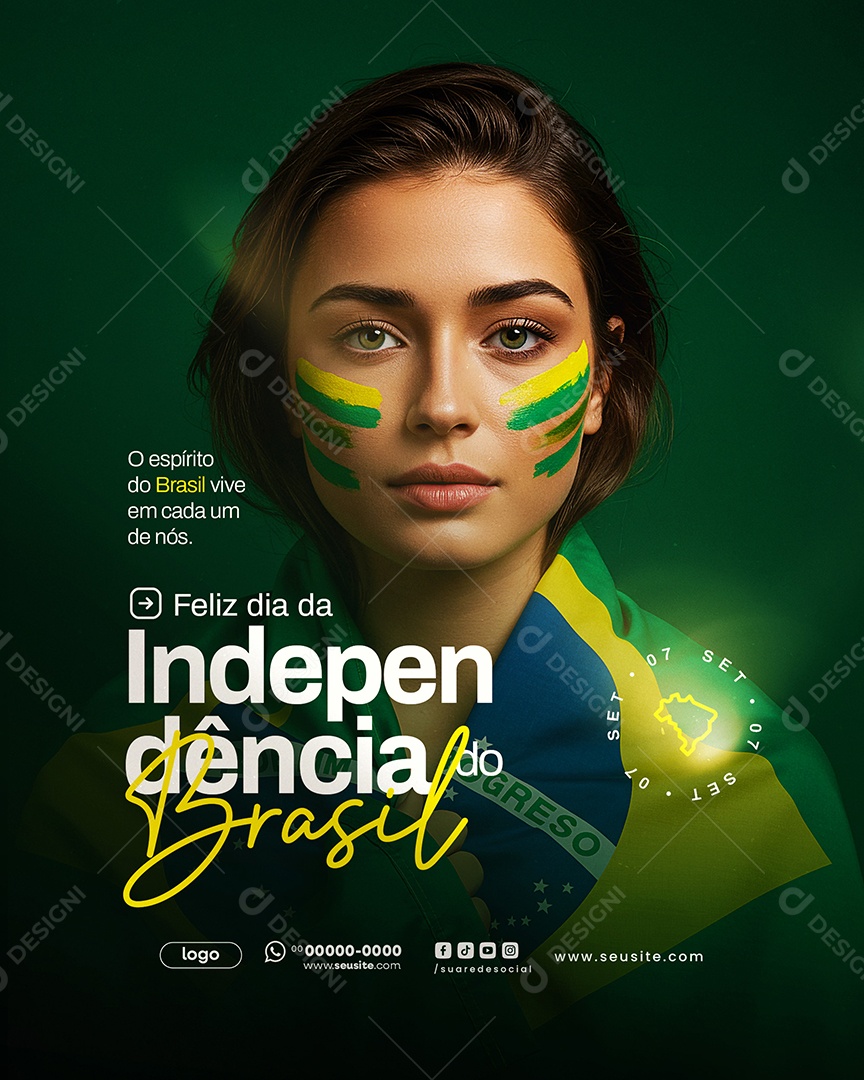 Dia da Independência do Brasil 7 de Setembro Social Media PSD Editável