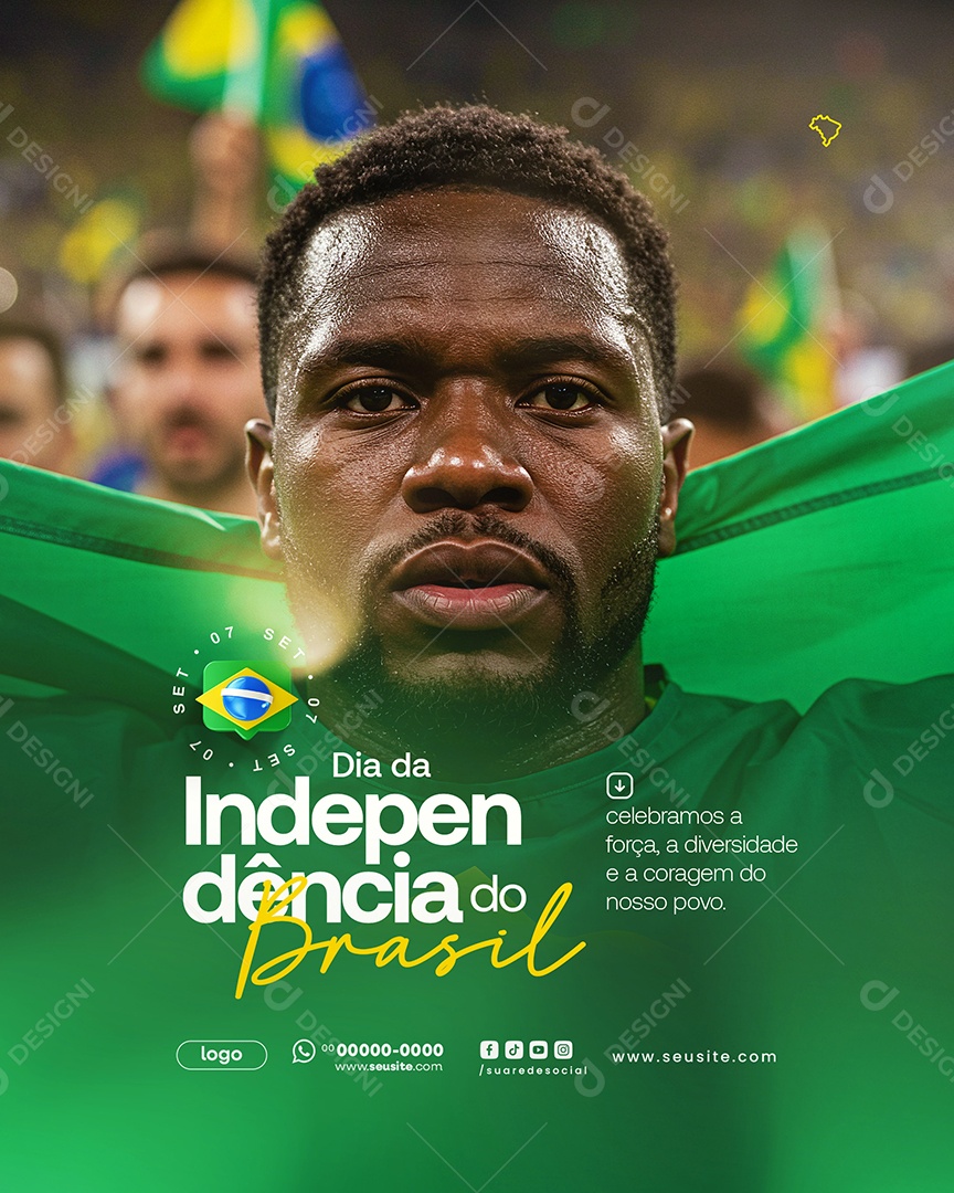 Dia da Independência do Brasil 7 de Setembro Social Media PSD Editável