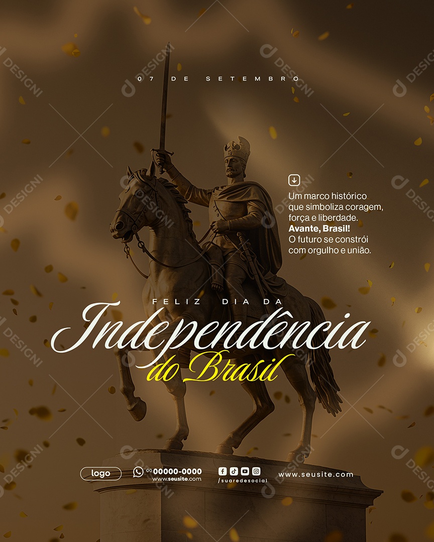 Dia da Independência do Brasil 7 de Setembro Social Media PSD Editável