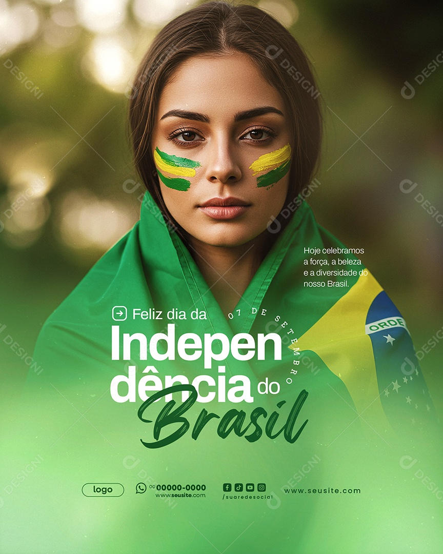Dia da Independência do Brasil 7 de Setembro Social Media PSD Editável