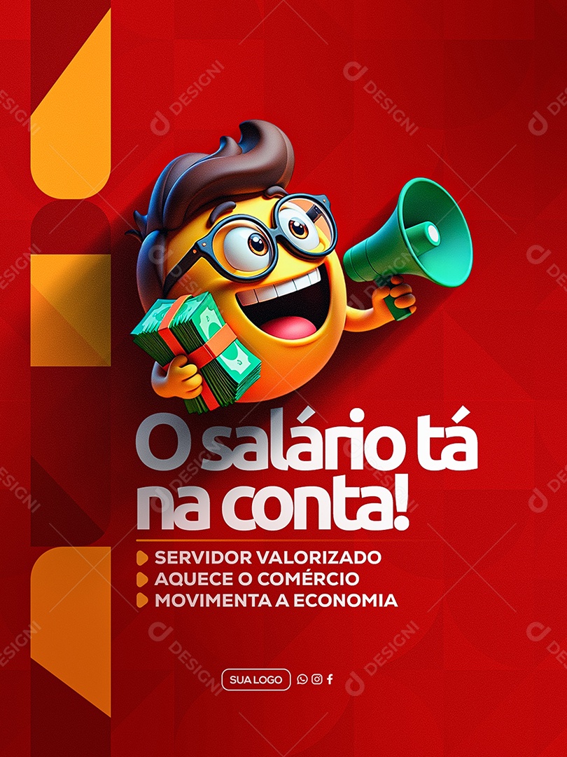 O Salario tá na Conta Social Media PSD Editável