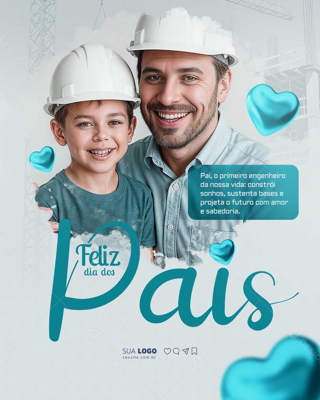 Dia dos Pais 10 de Agosto Social Media PSD Editável