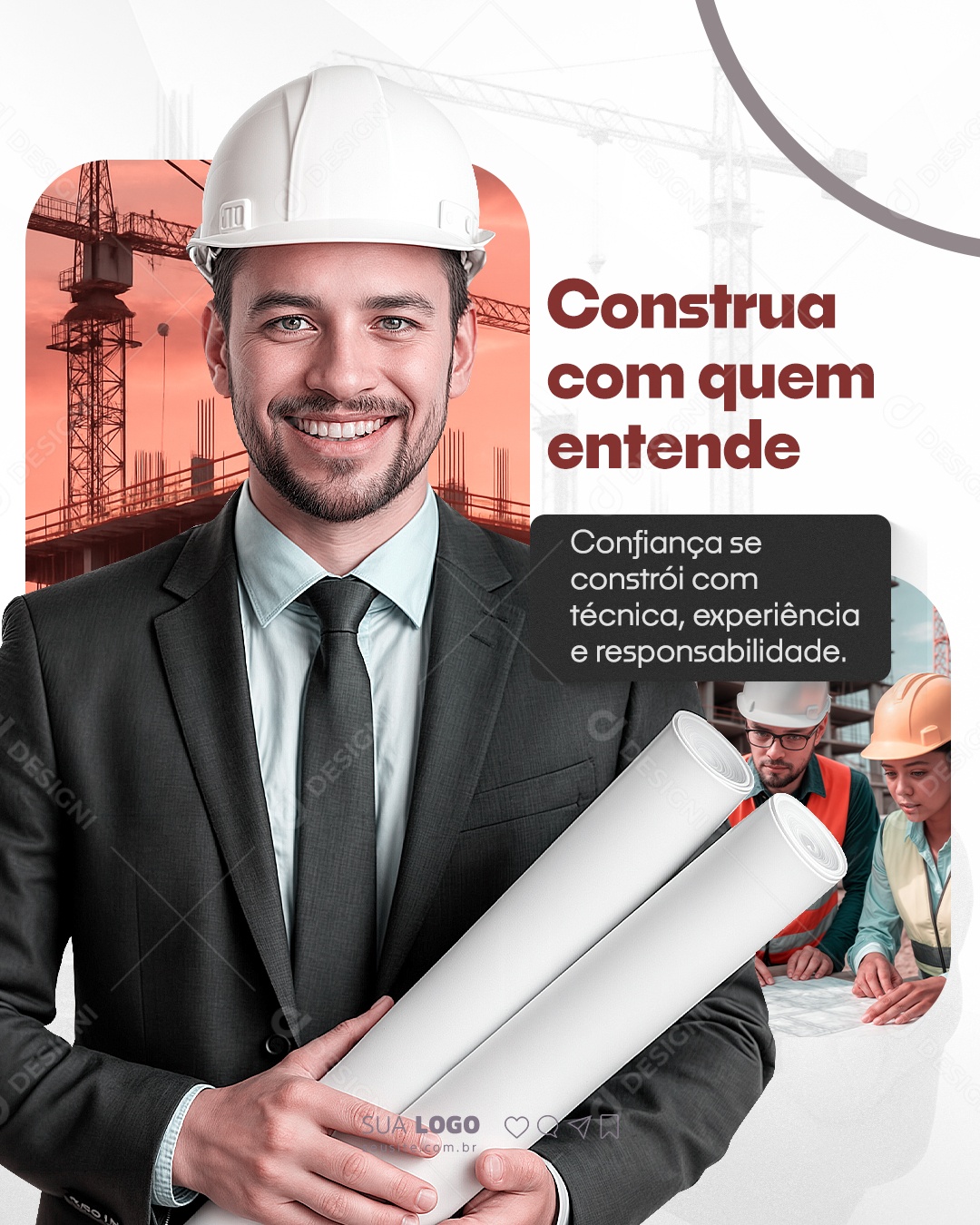 Construtora Construa Com Quem Entende Social Media PSD Editável
