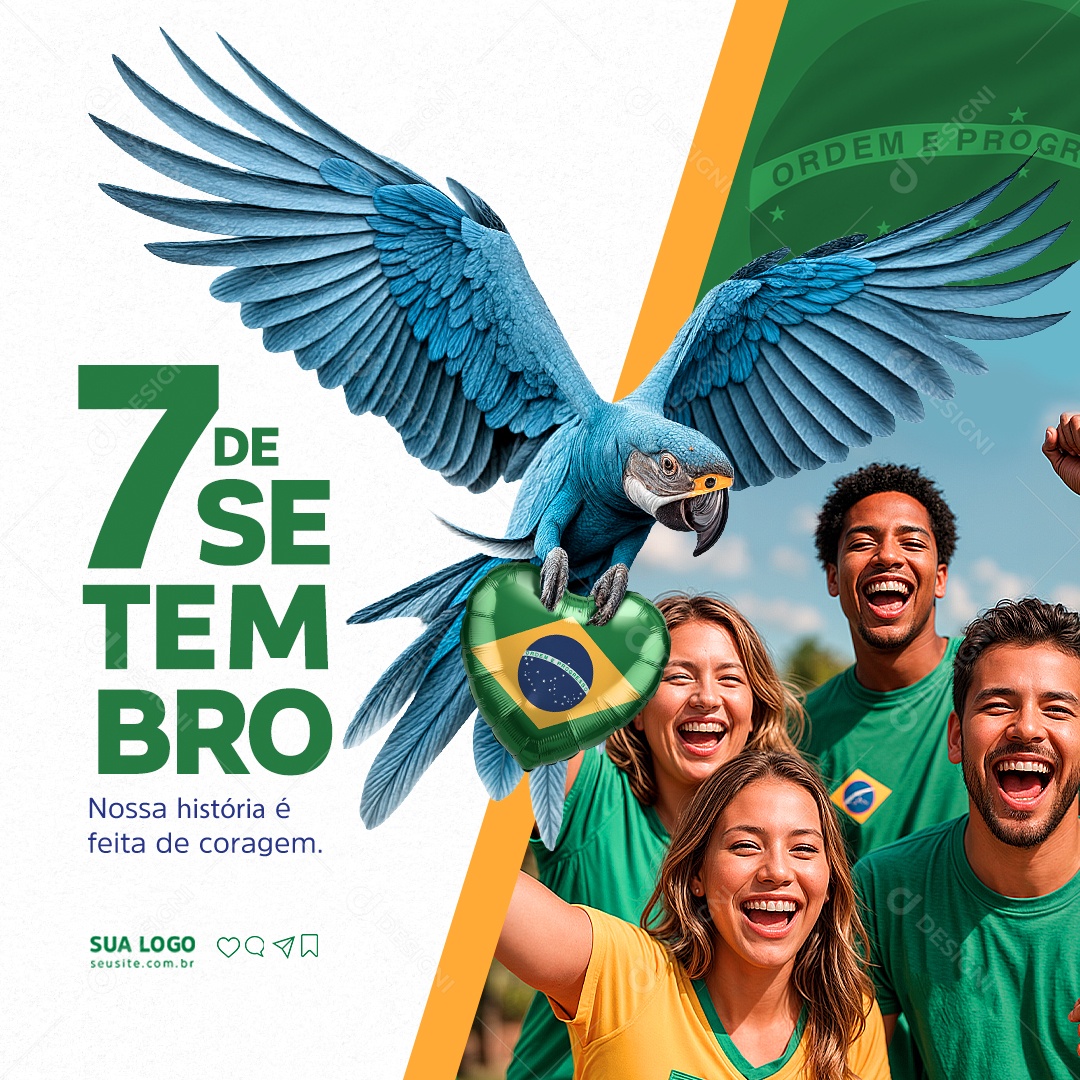 Dia da Independência do Brasil 7 de Setembro Social Media PSD Editável