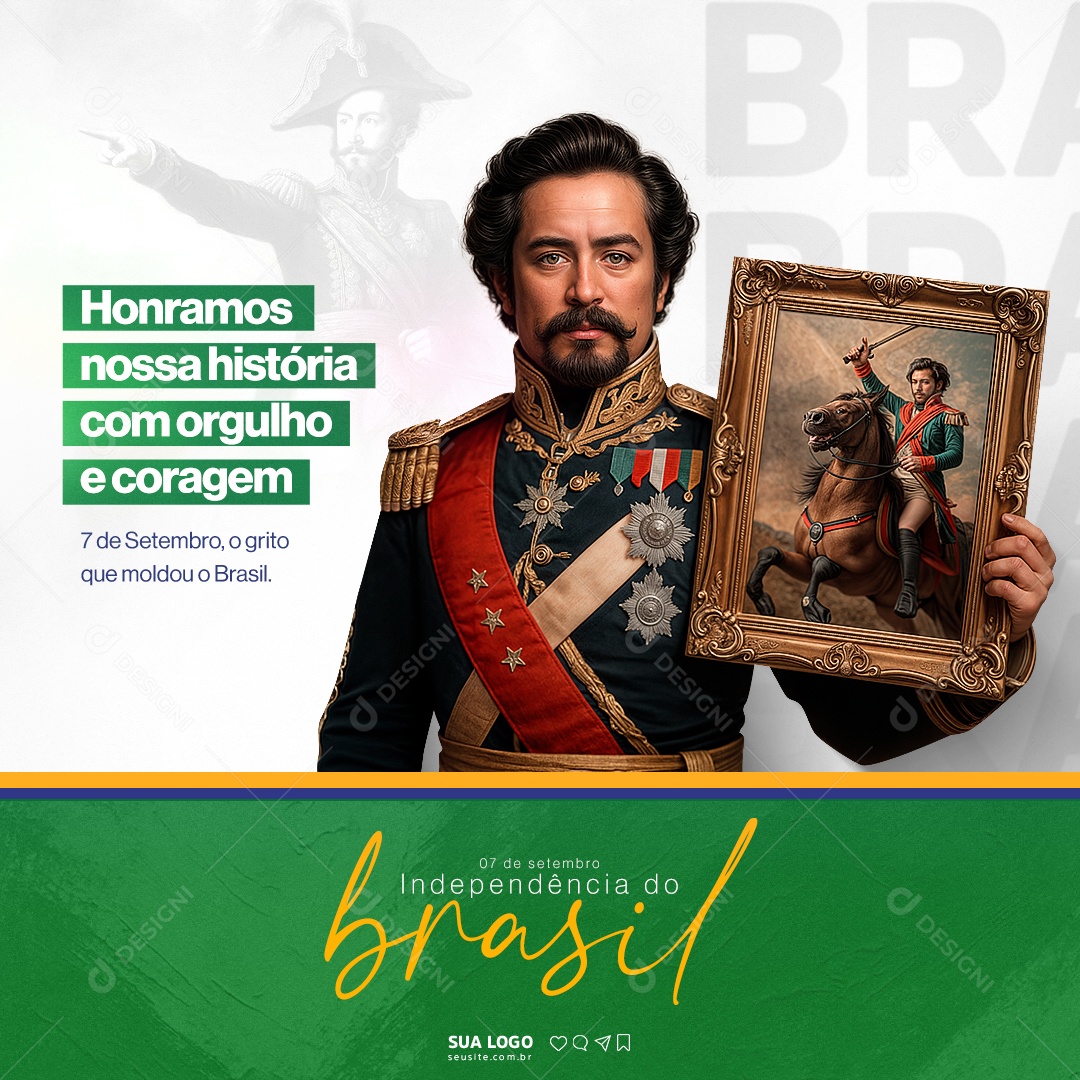 Dia da Independência do Brasil 7 de Setembro Social Media PSD Editável
