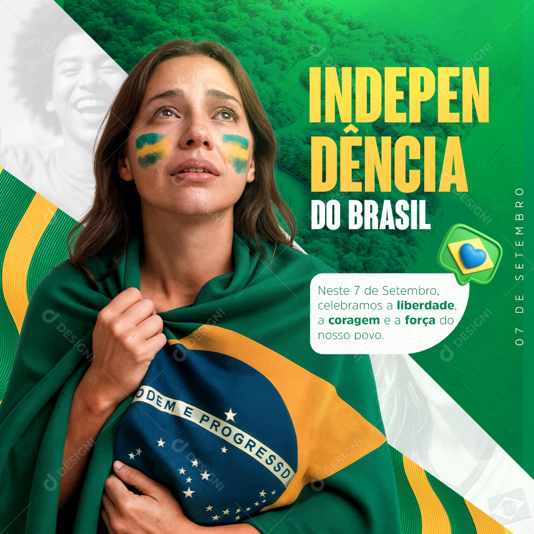 Dia da Independência do Brasil 7 de Setembro Social Media PSD Editável