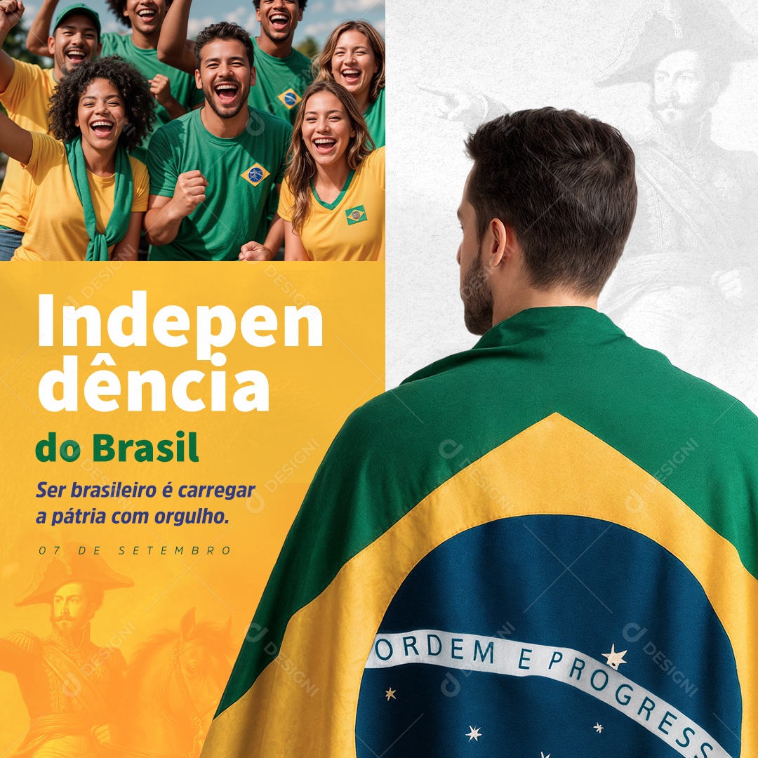 Dia da Independência do Brasil 7 de Setembro Social Media PSD Editável