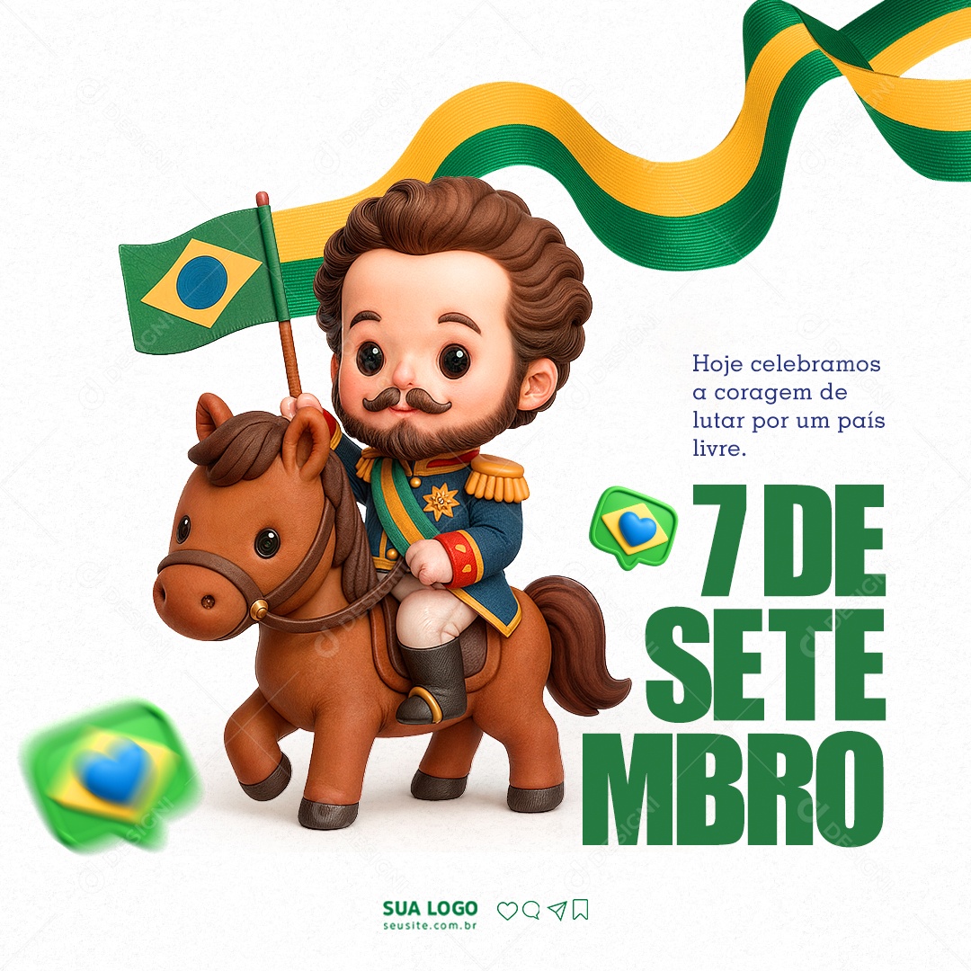 Dia da Independência do Brasil 7 de Setembro Social Media PSD Editável