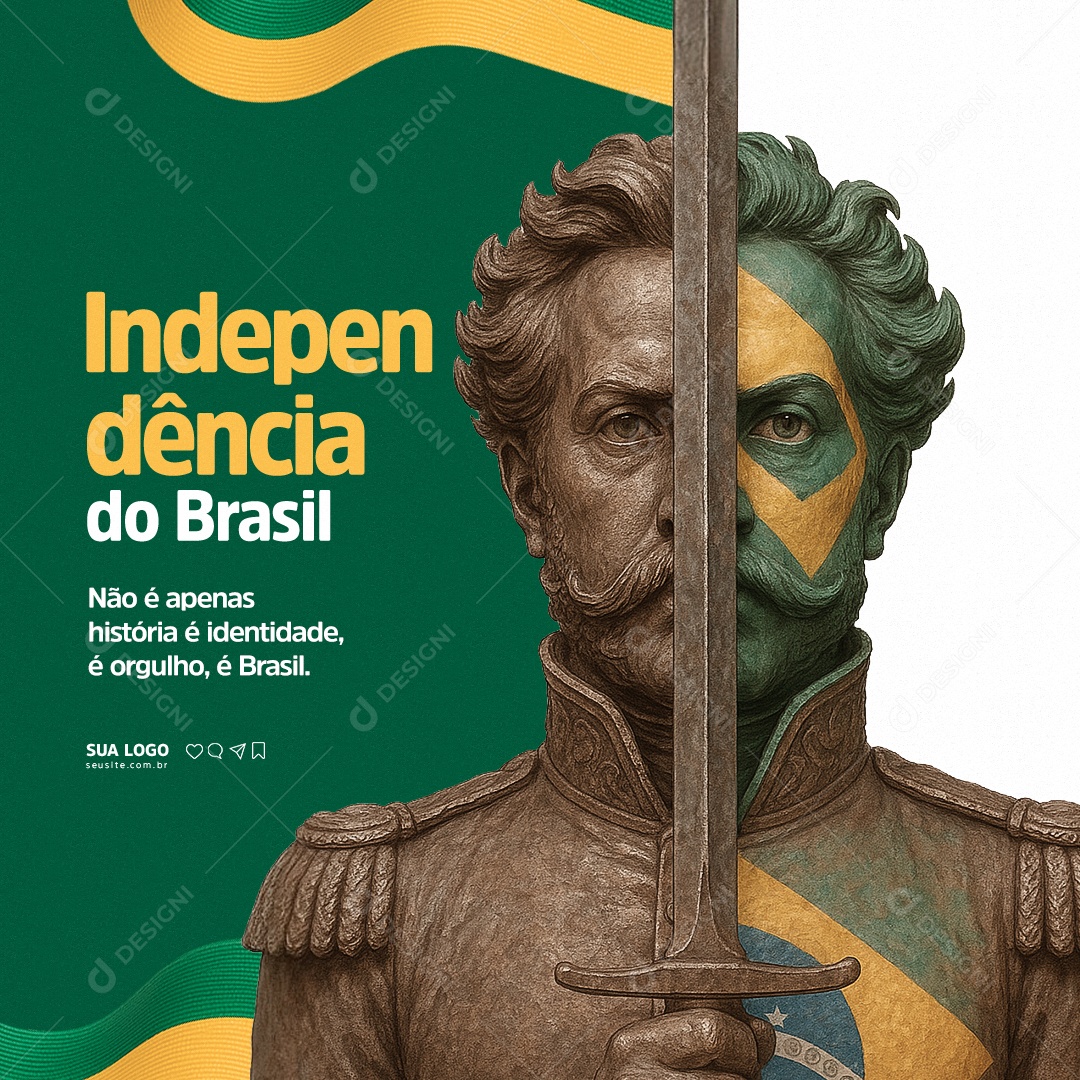 Dia da Independência do Brasil 7 de Setembro Social Media PSD Editável