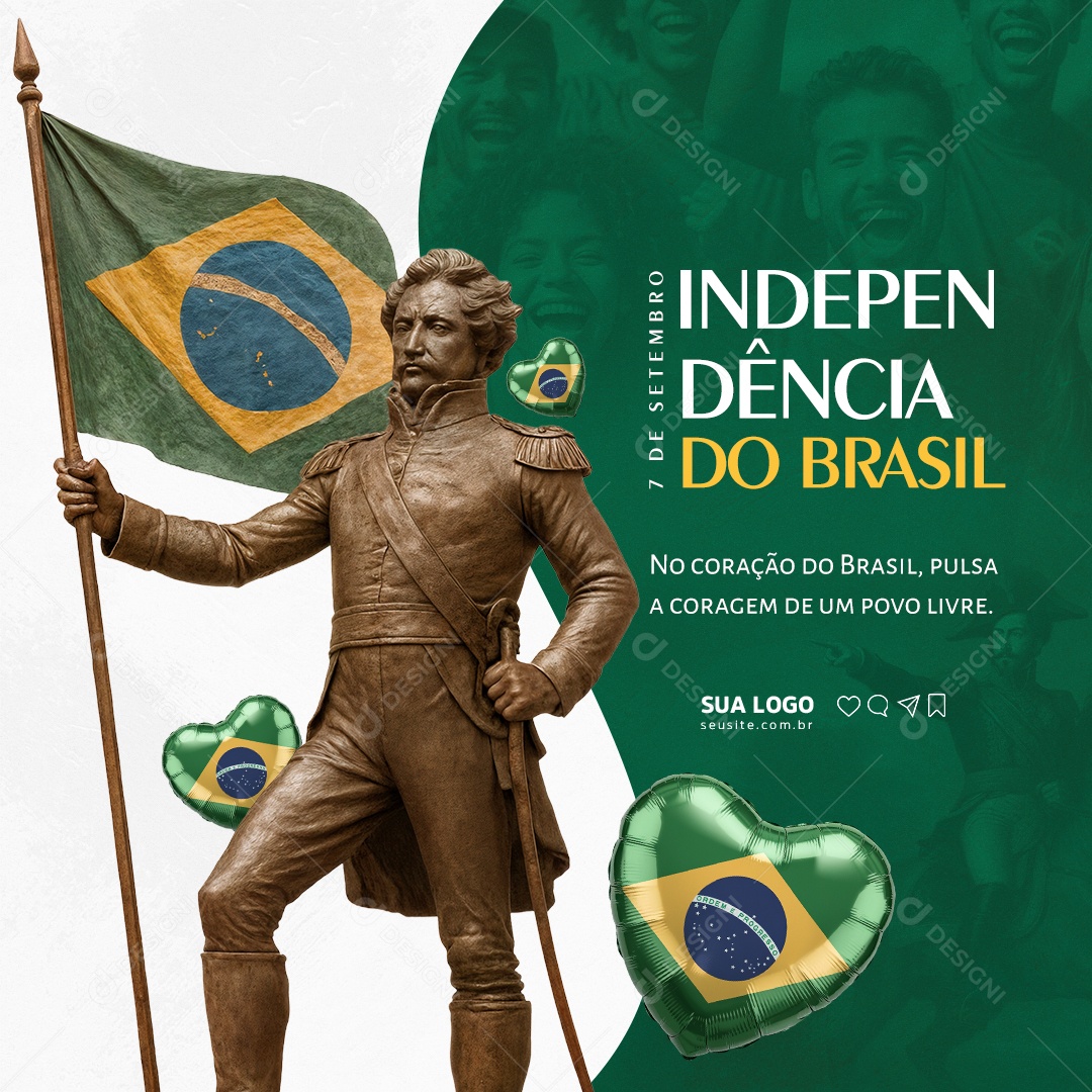 Dia da Independência do Brasil 7 de Setembro Social Media PSD Editável