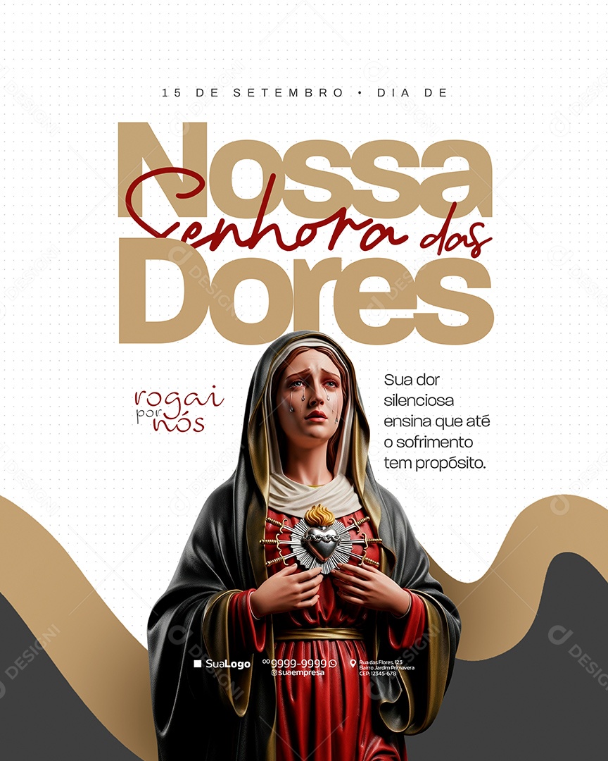 Dia de Nossa Senhora das Dores 15 de Setembro Social Media PSD Editável