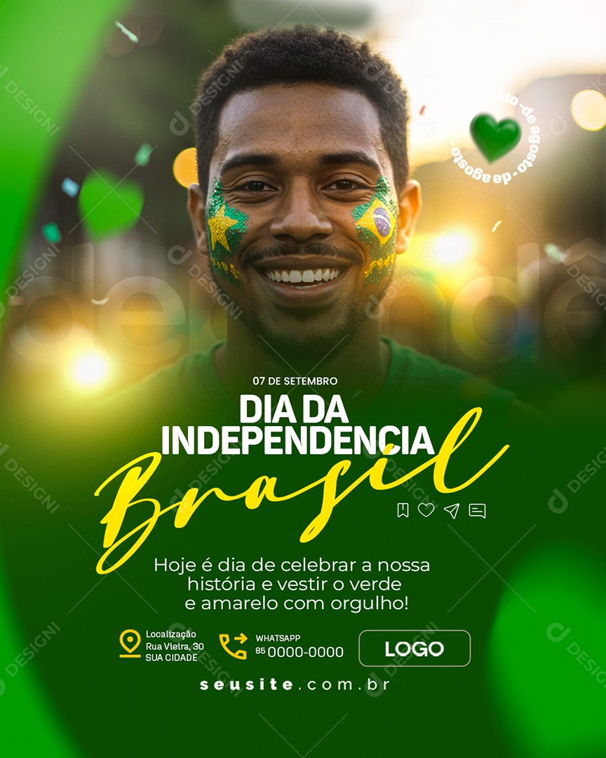 Dia da Independência do Brasil 7 de Setembro Feed Social Media PSD Editável