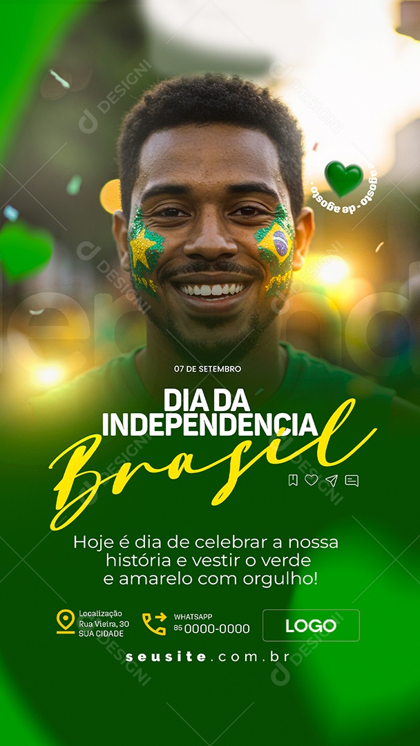 Dia da Independência do Brasil 7 de Setembro Story Social Media PSD Editável