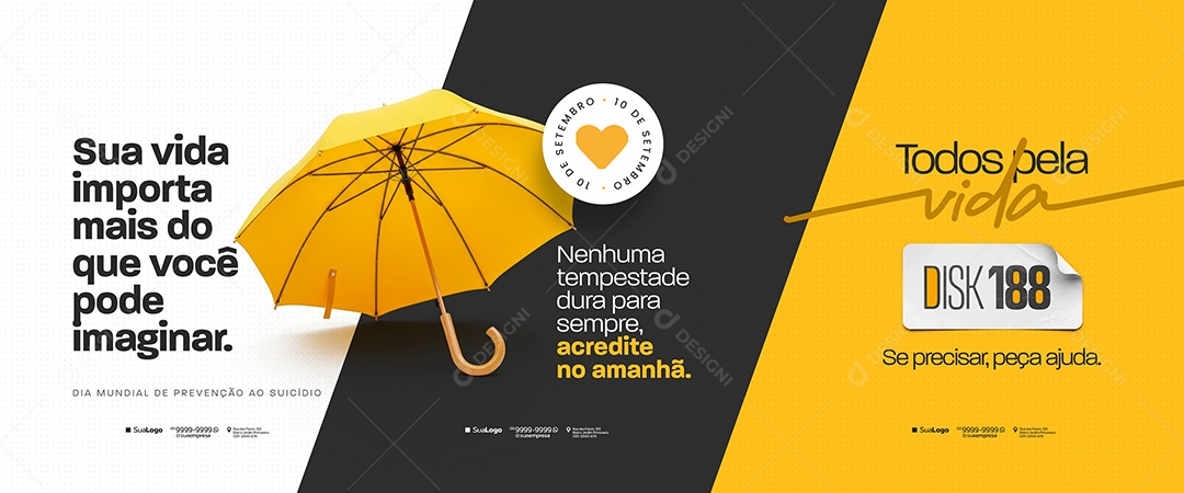 Banner Dia de Prevenção ao Suicídio 10 de Setembro Social Media PSD Editável