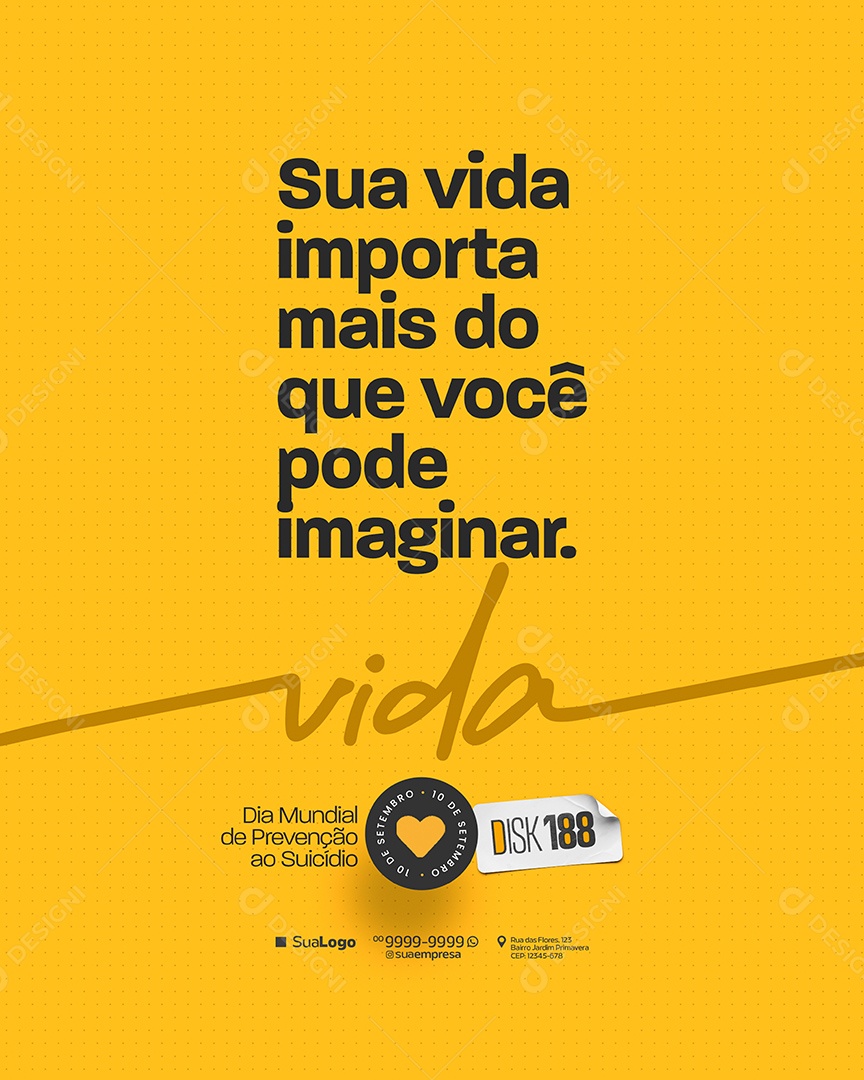 Dia de Prevenção ao Suicídio 10 de Setembro Social Media PSD Editável