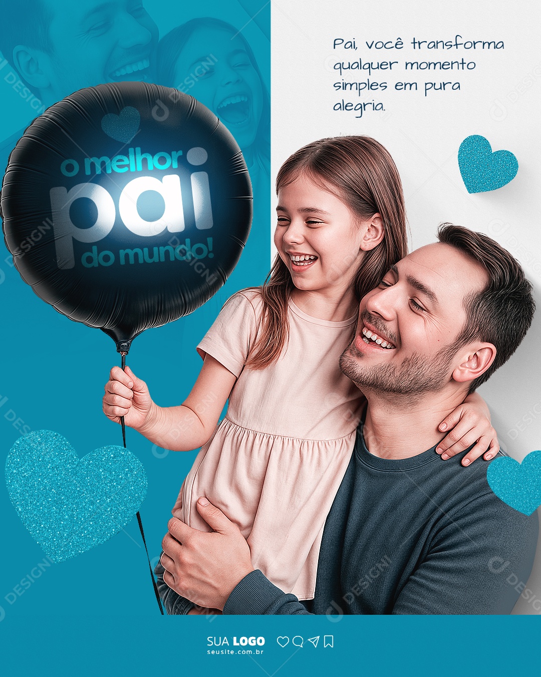 Dia dos Pais 10 de Agosto Social Media PSD Editável