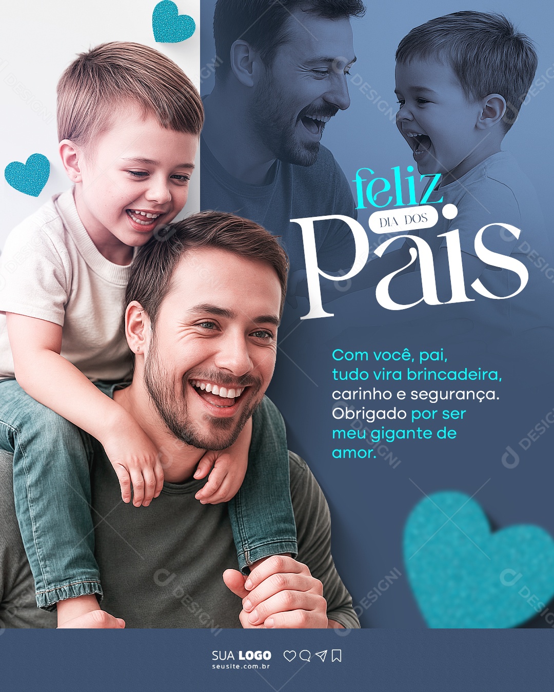 Dia dos Pais 10 de Agosto Social Media PSD Editável