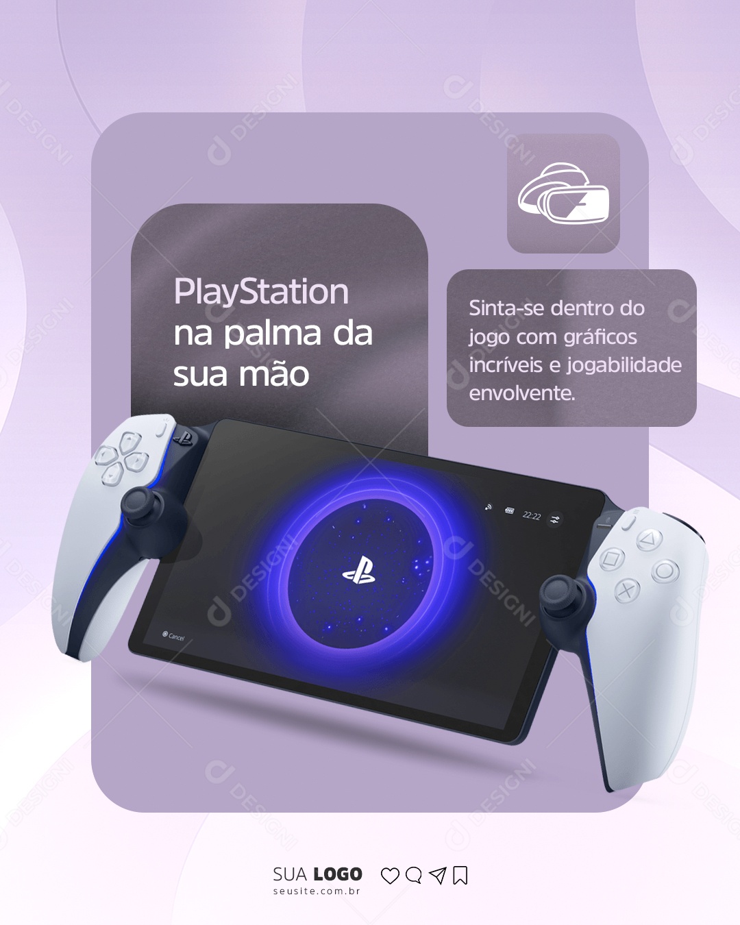 PlayStation Na Palma Da Sua Mão Informática Social Media PSD Editável