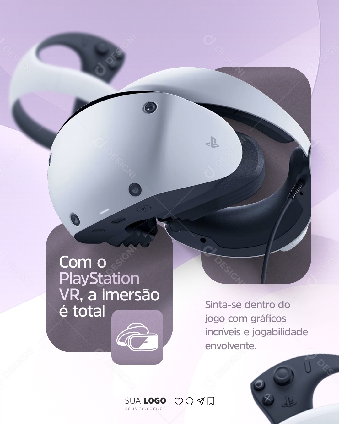 Com O PlayStation Vr, A Imersão É Total Informática Social Media PSD Editável