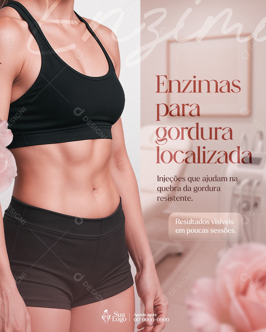 Clínica Enzimas Para Gordura Localizada Social Media PSD Editável