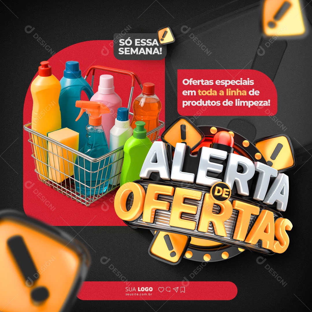 Alerta de Ofertas Só Essa Semana Social media PSD editável