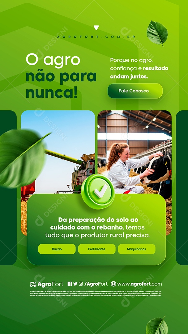 Story Agropecuária O Agro Não para Nunca Social Media PSD Editável
